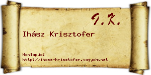 Ihász Krisztofer névjegykártya